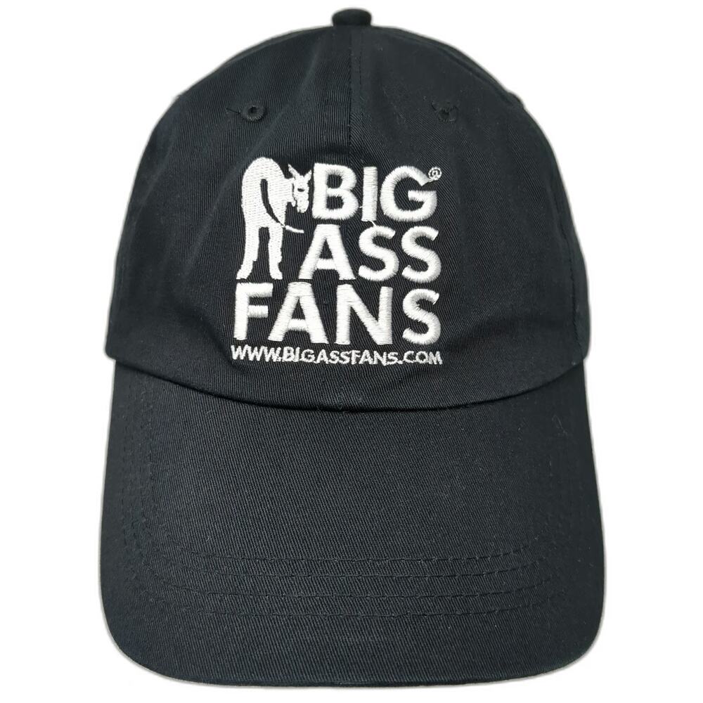 Big Ass Fans Baseball Cap Black One Size Embroidered Logo Stretch Fit Hat